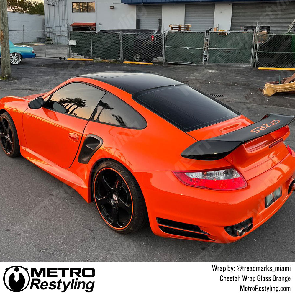 gloss orange porsche vinyl