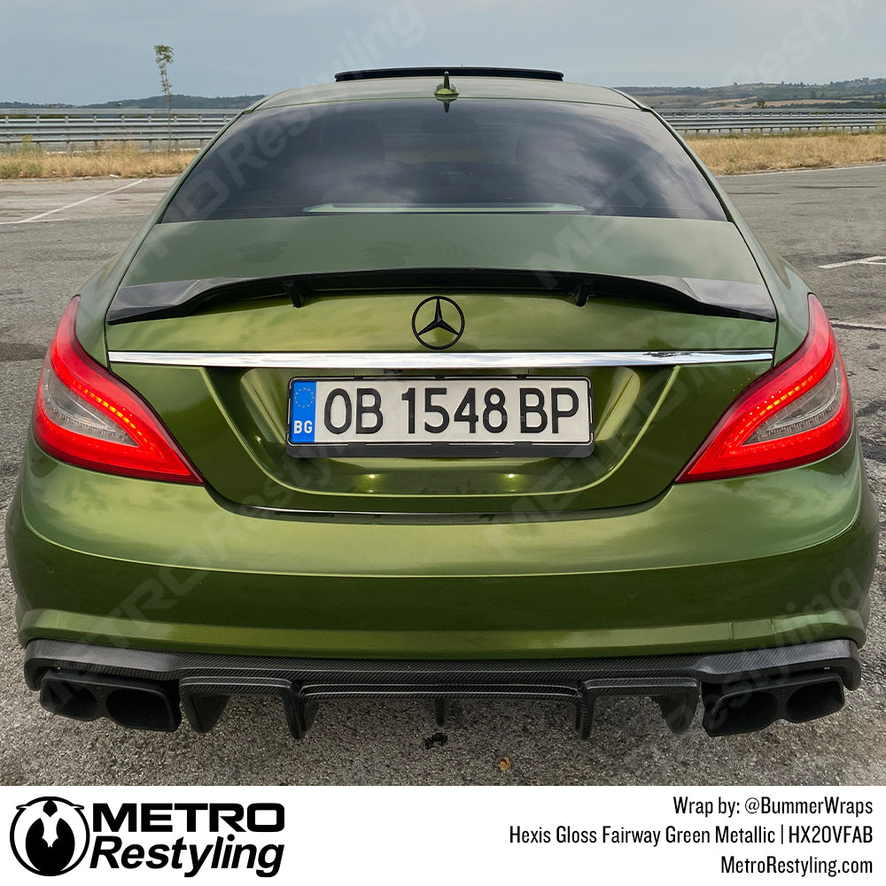 green mercedes vinyl wrap