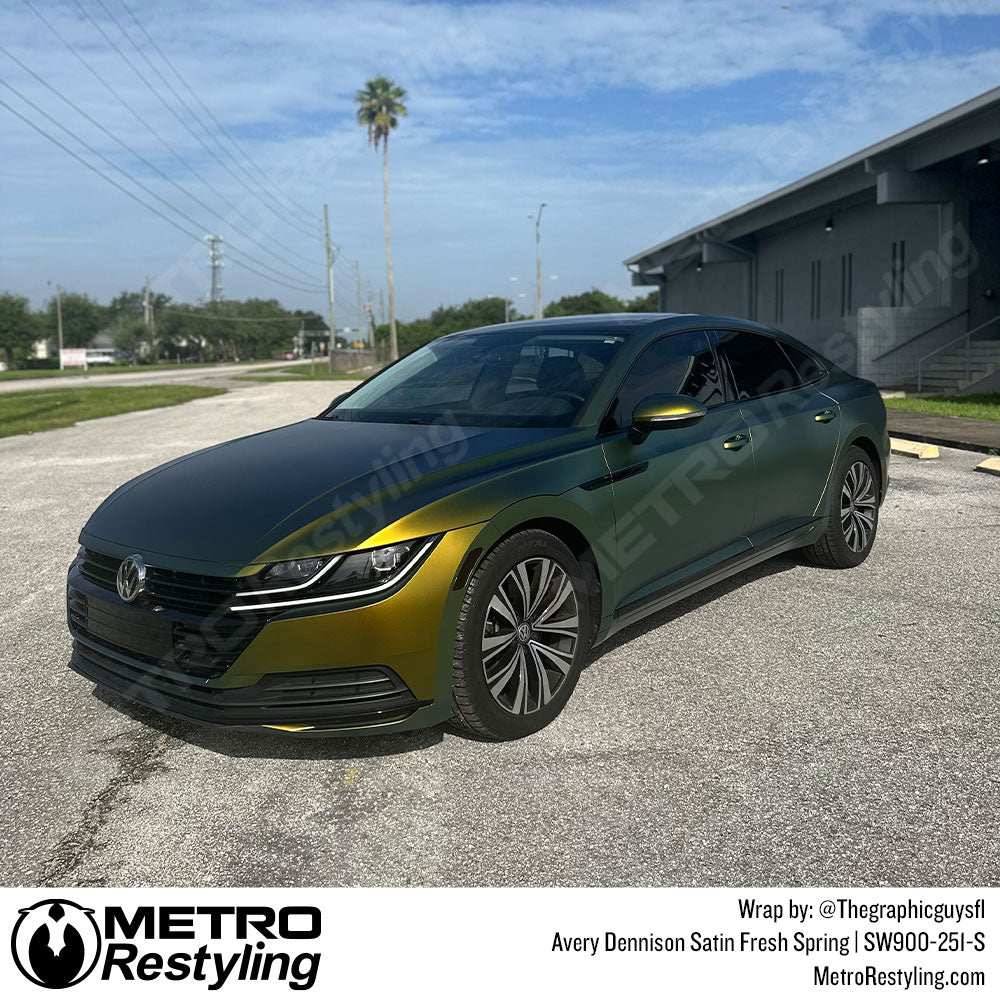 green vinyl car wrap