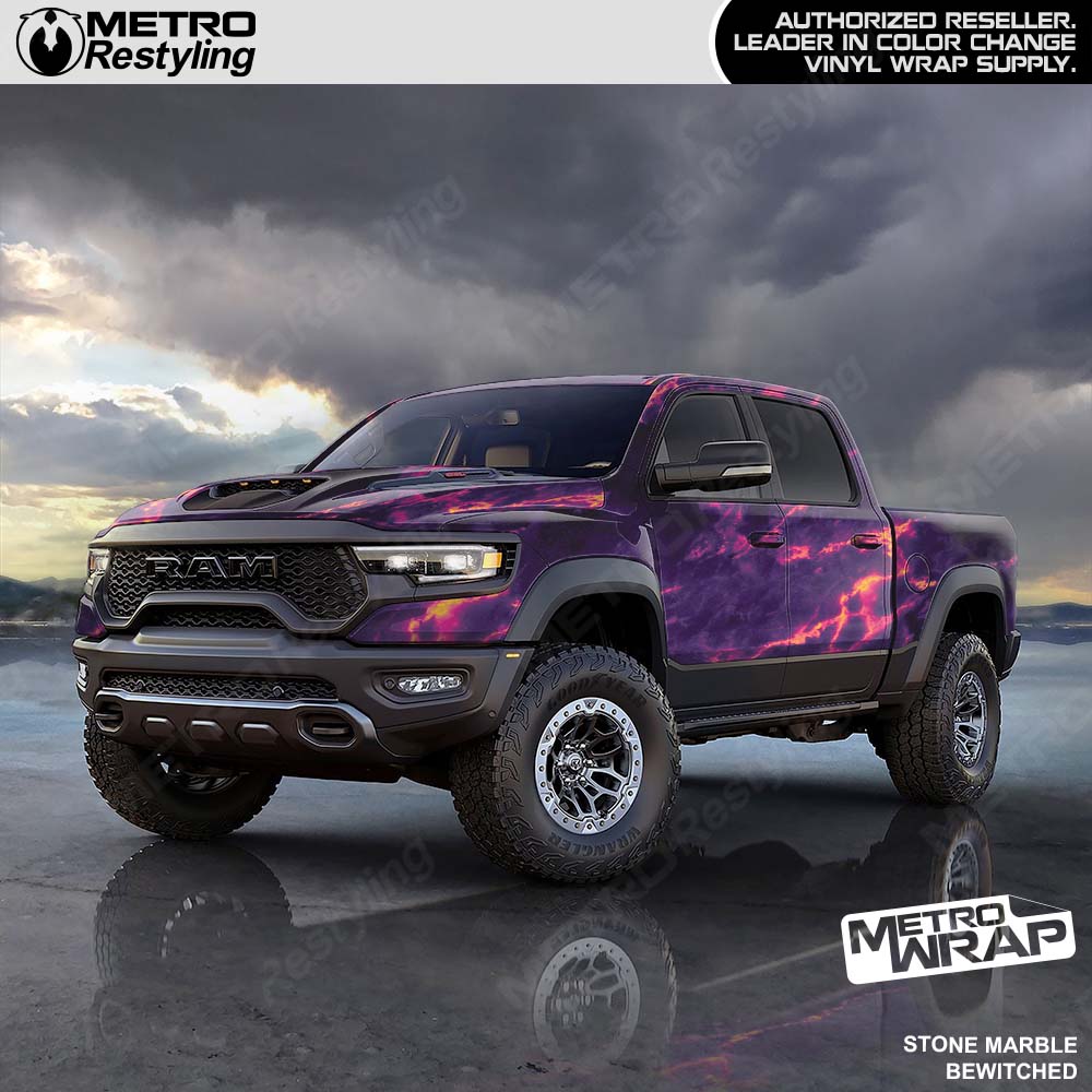 marble purple truck wrap