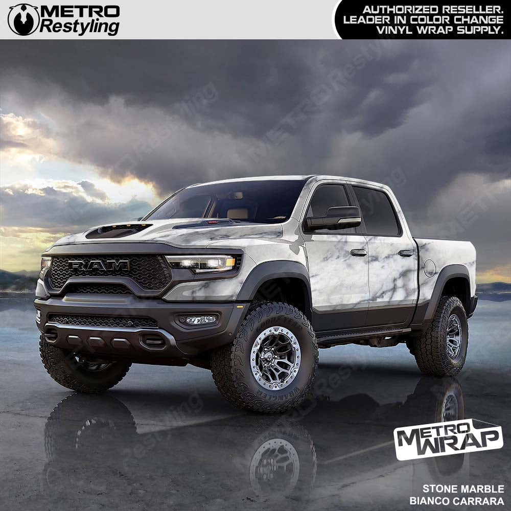 marble white truck wrap