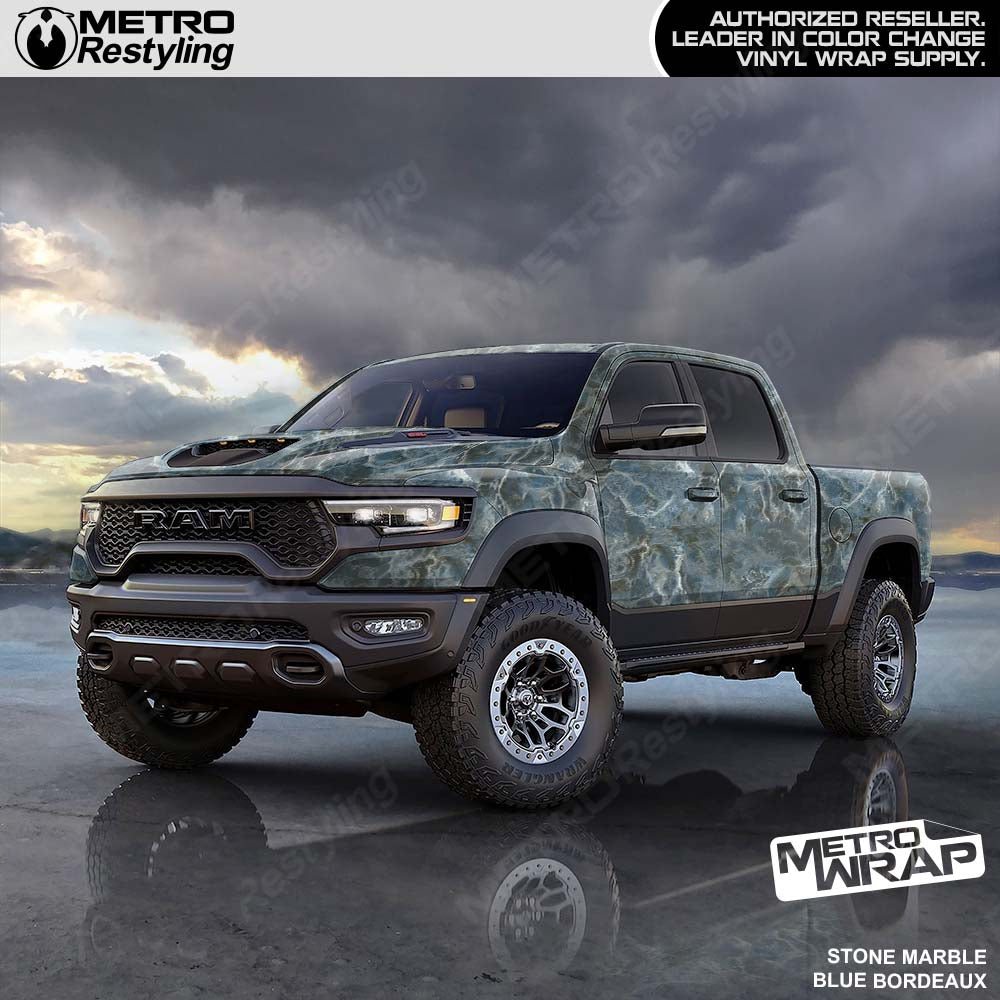 marble blue truck wrap