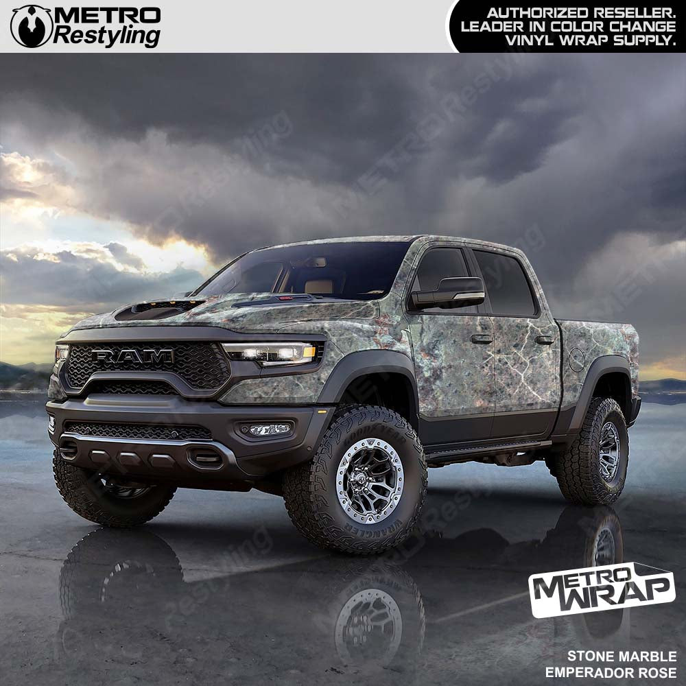 marble gray truck wrap