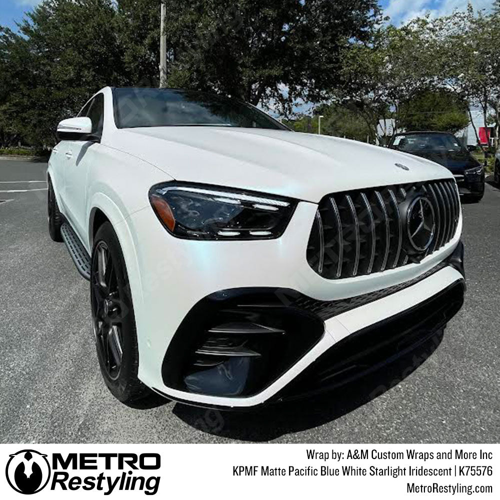 Mercedes Blue White Vinyl Wrap