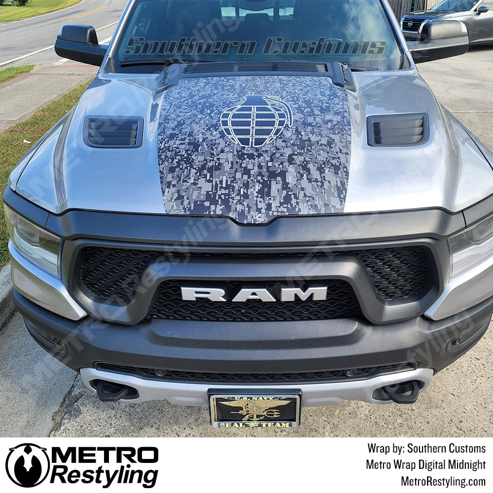 digital midnight dodge ram vinyl wrap