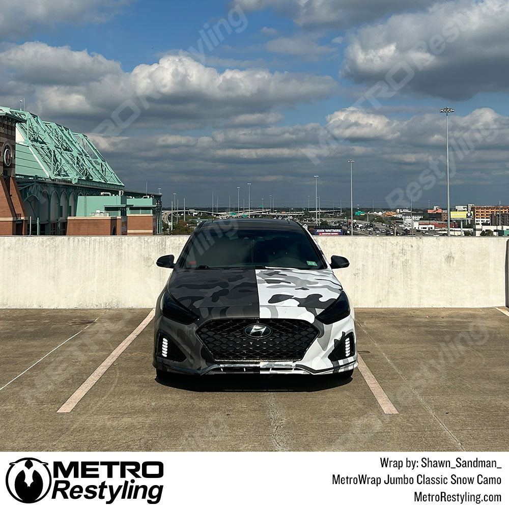 Jumbo Classic Snow Camo Hyundai Sonata Vinyl Wrap