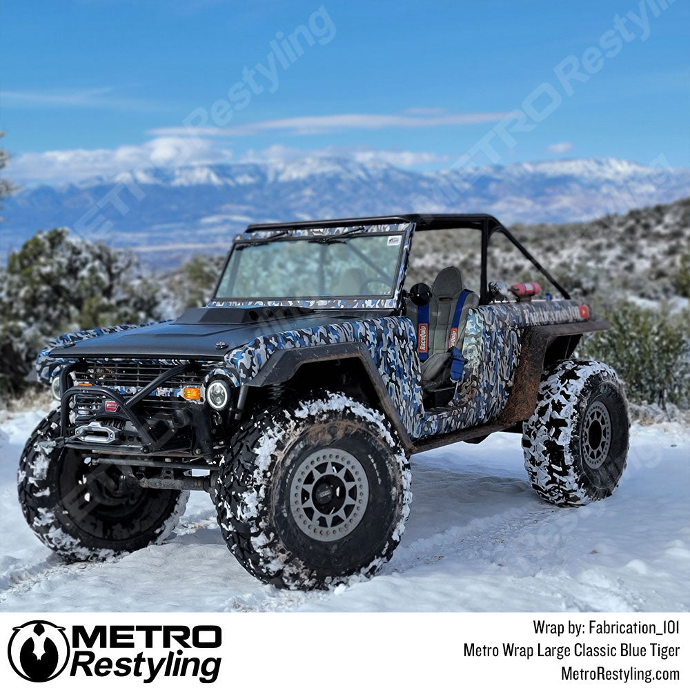 Metro Wrap Large Classic Blue Tiger Camouflage Vinyl Film