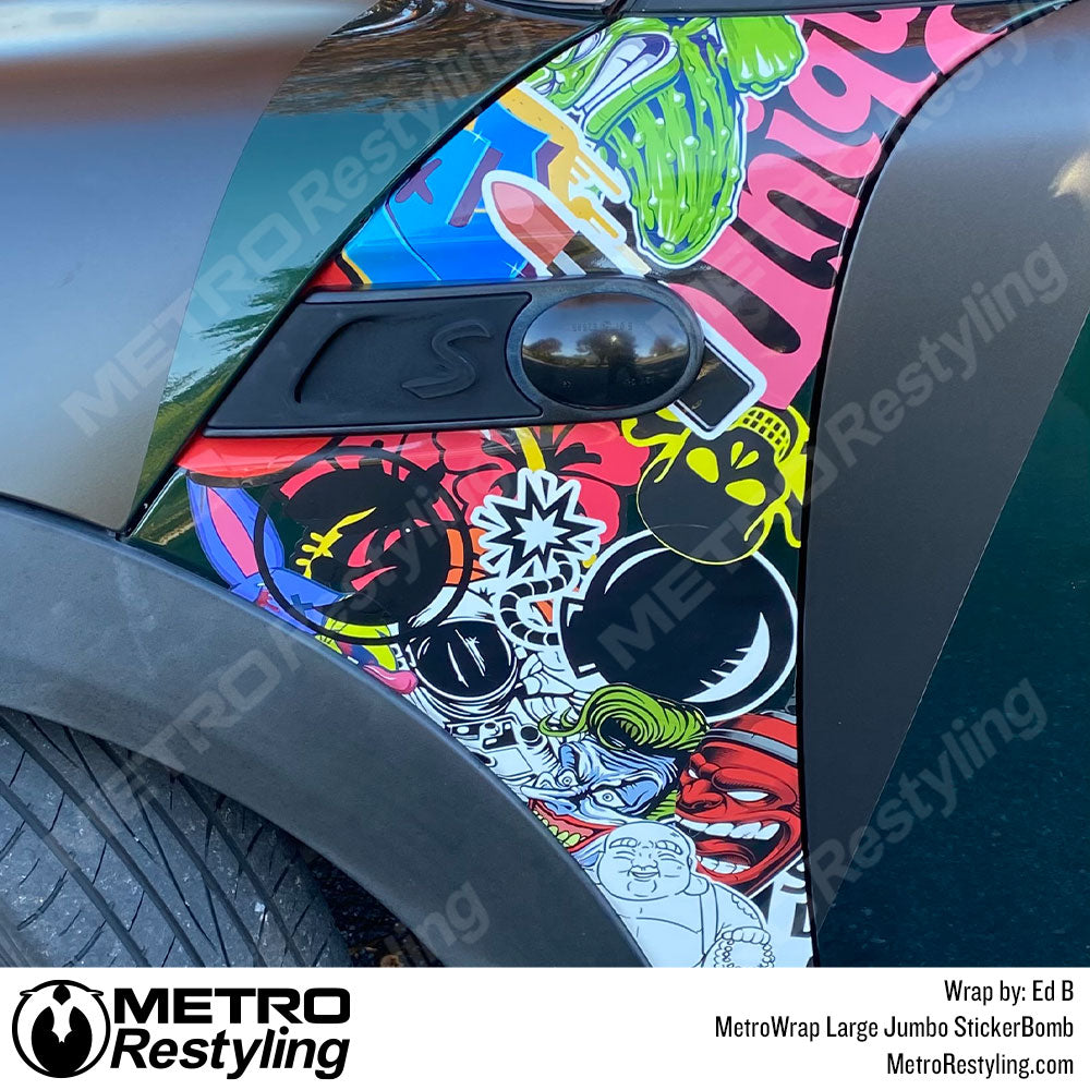 Metro Wrap Large Sticker Bomb Mini Cooper Vinyl Film
