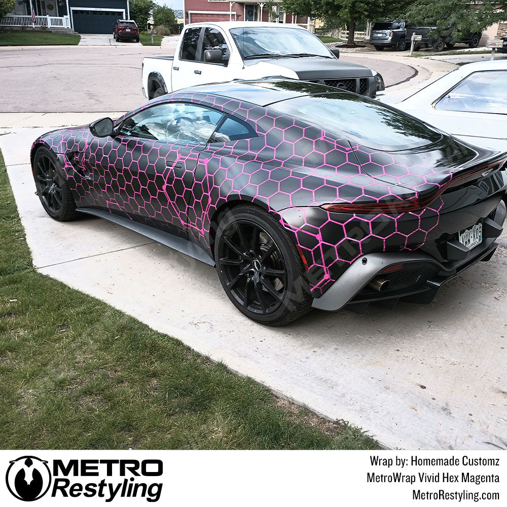 Vivid Hex Magenta Aston Martin Vantage Vinyl Wrap