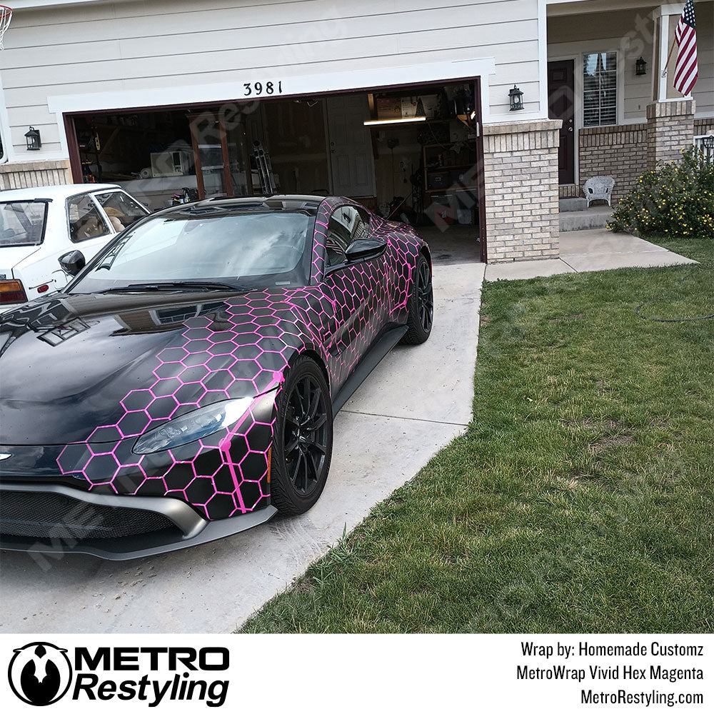 Vivid Hex Magenta Aston Martin Vantage Vinyl Wrap