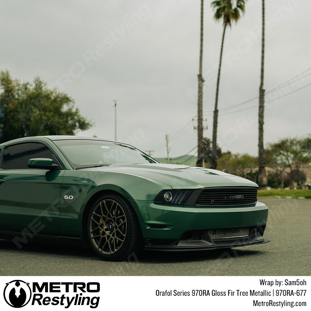 Fir Tree Green Metallic Ford Mustang Vinyl Wrap