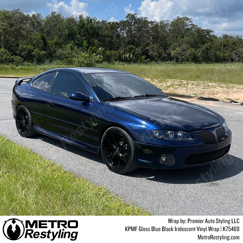 Gloss Blue Black Iridescent Vinyl Wrap