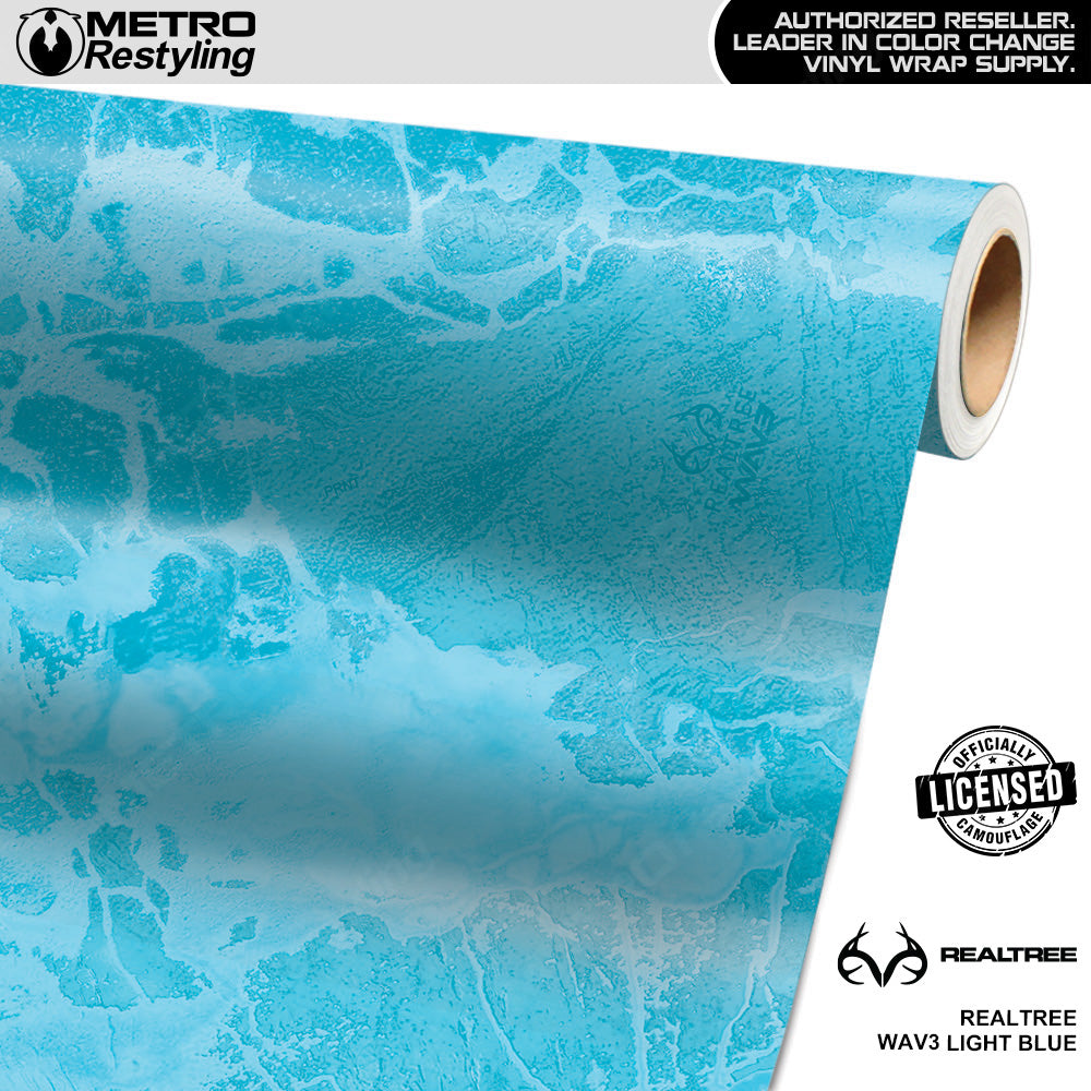 Realtree WAV3 Light Blue Camo Vinyl Wrap Film