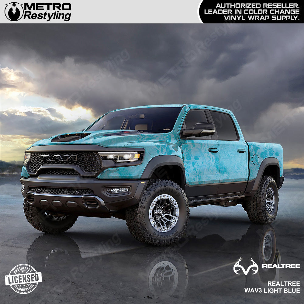 Realtree WAV3 Light Blue Camo Truck Wrap Film