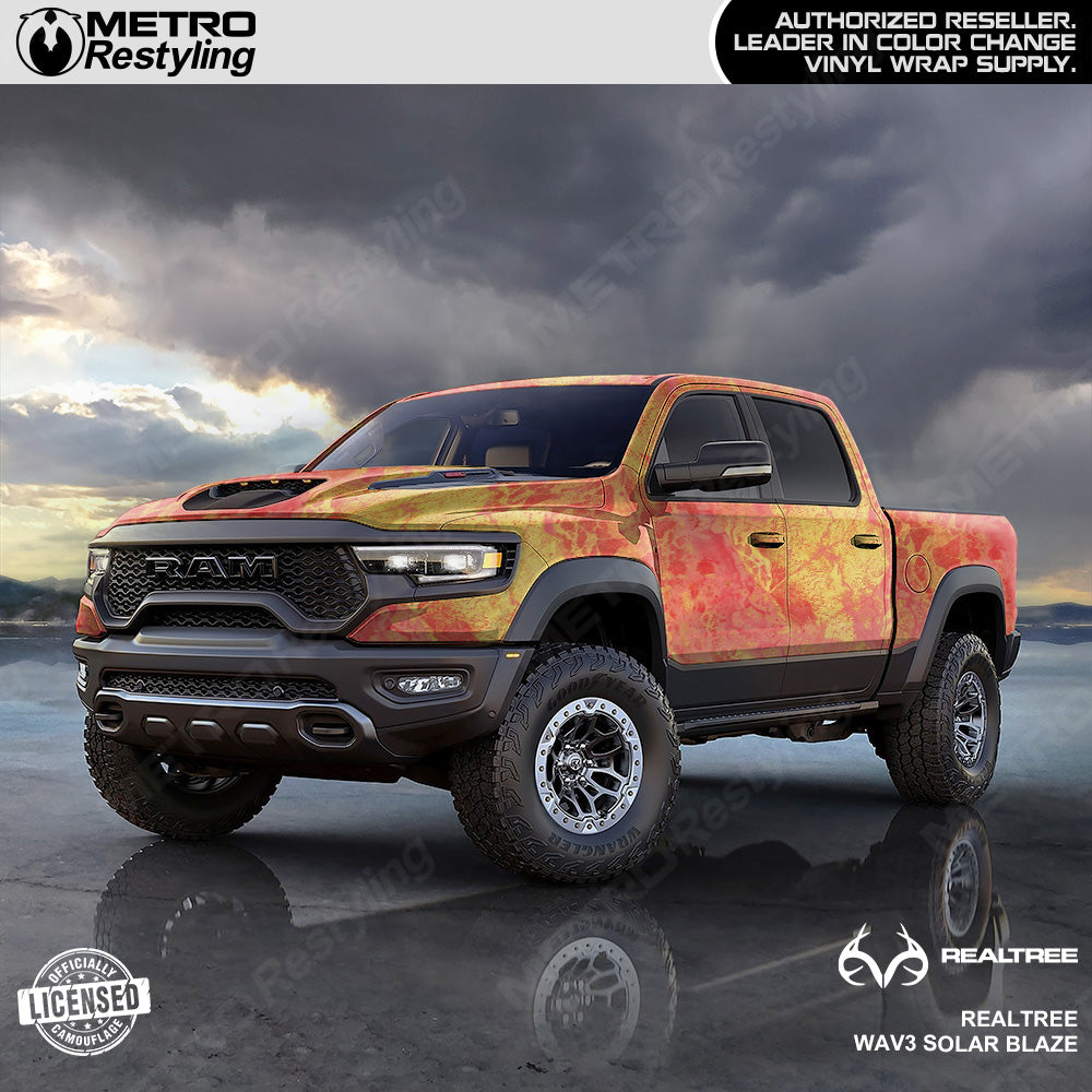 Realtree WAV3 Solar Blaze Camo Truck Wrap Film