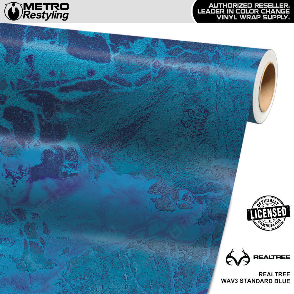Realtree WAV3 Standard Blue Camo Vinyl Wrap Film