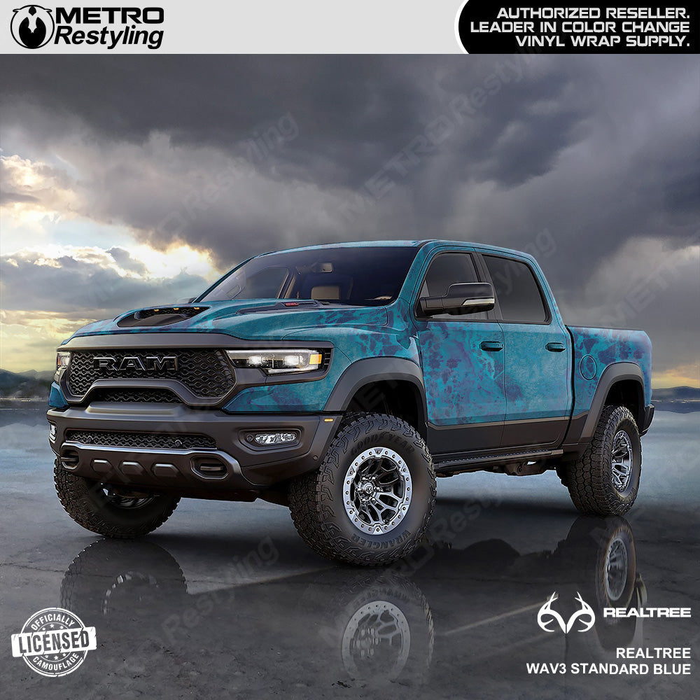 Realtree WAV3 Standard Blue Camo Truck Wrap Film