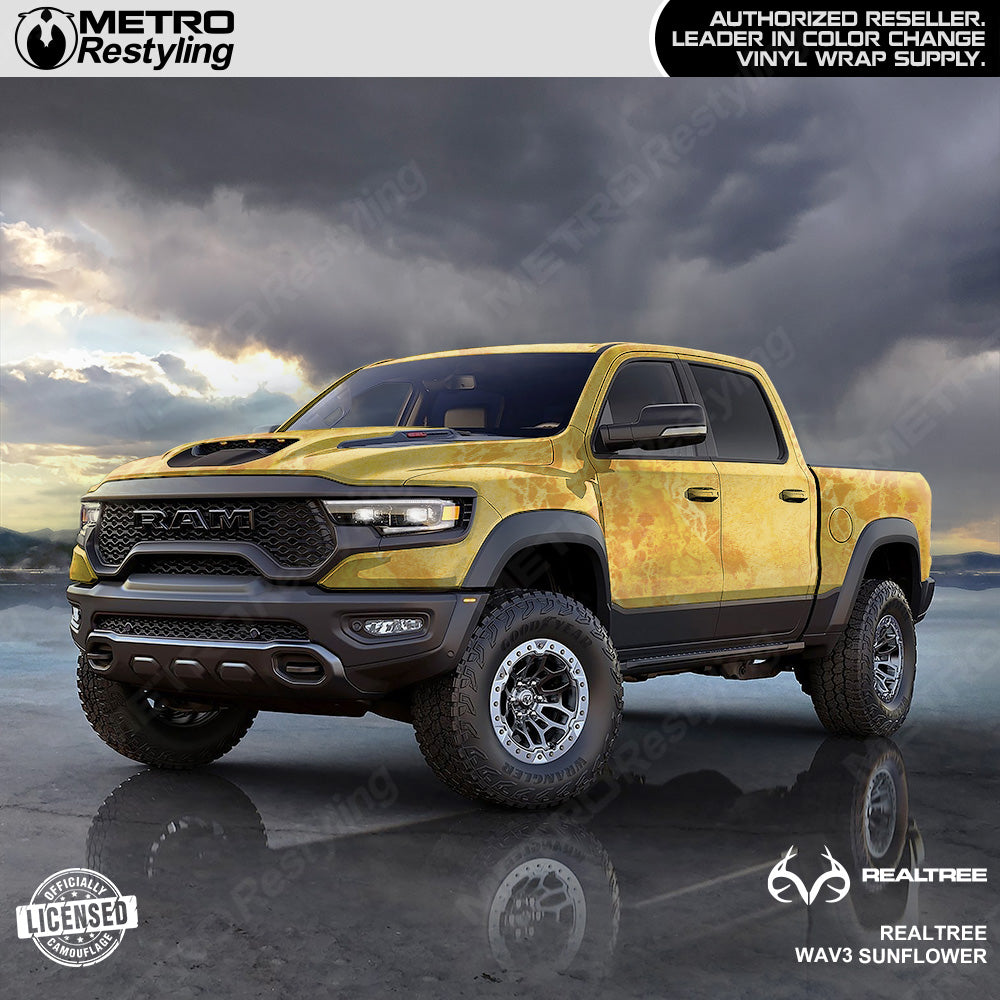 Realtree WAV3 Sunflower Camo Truck Wrap Film