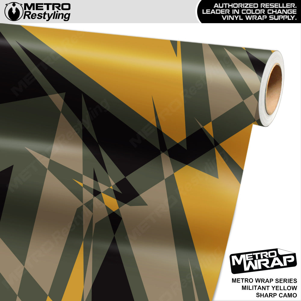 Metro Wrap Sharp Militant Yellow Camouflage Vinyl Film - 3M Film - Satin Finish | BLOWOUT STOCK | (5 sq ft) | 243671