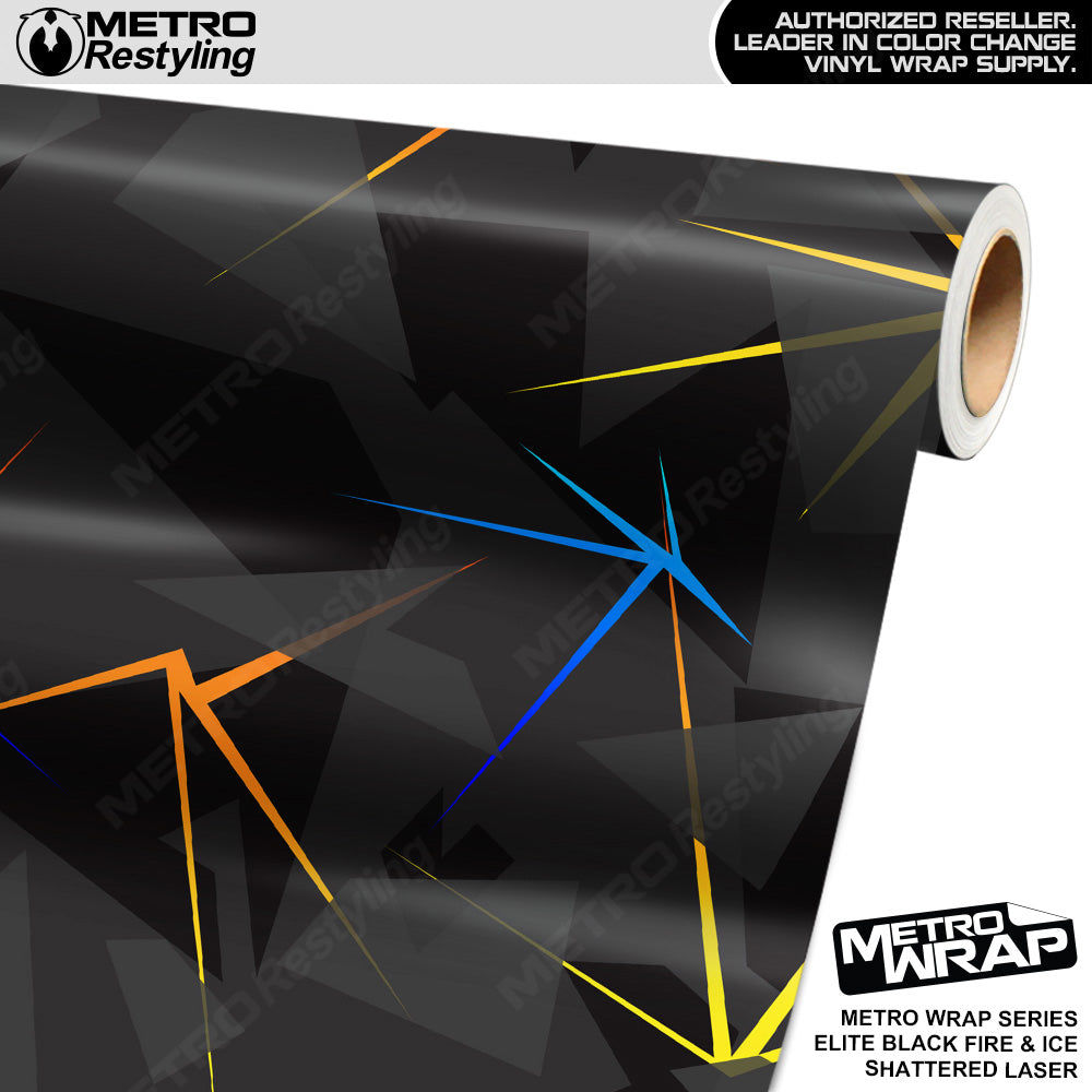 Shattered Laser Elite Black Fire & Ice Vinyl Wrap Film