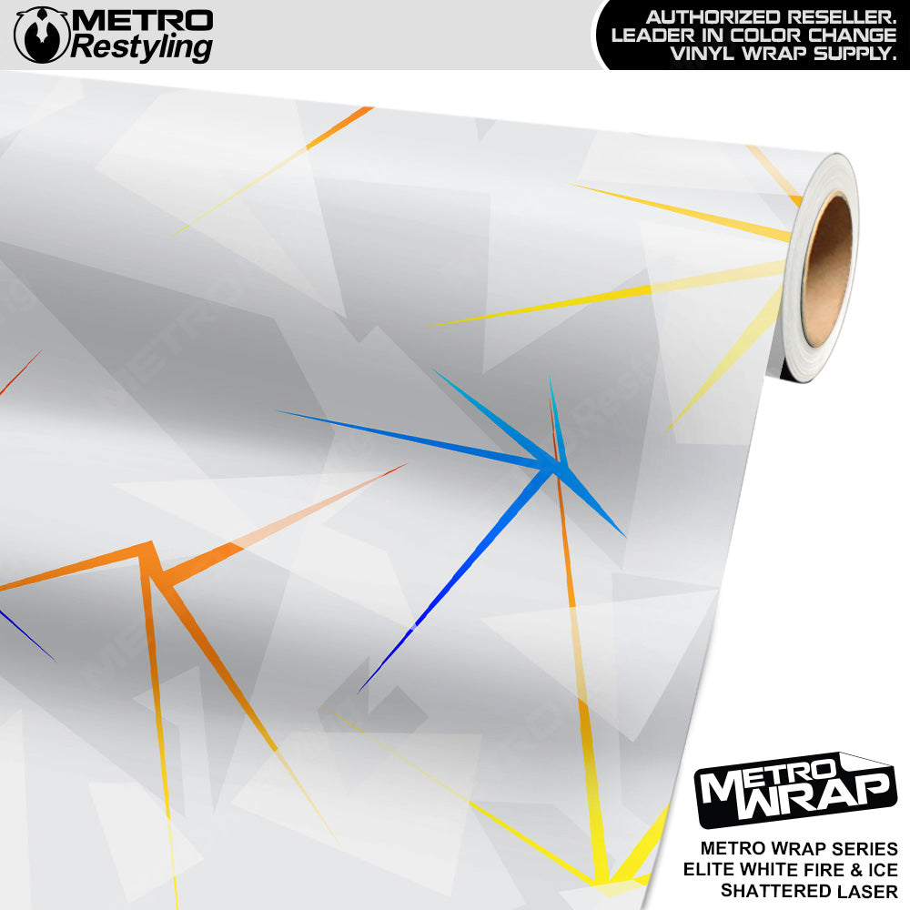 Shattered Laser Elite White Fire & Ice Vinyl Wrap Film