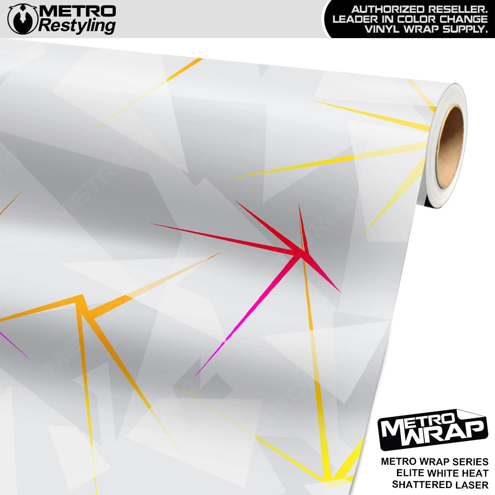 Shattered Laser Elite White Heat Vinyl Wrap Film