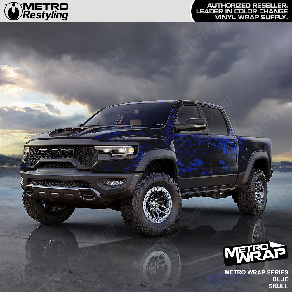 Metro Wrap Skull Blue Truck Wrap