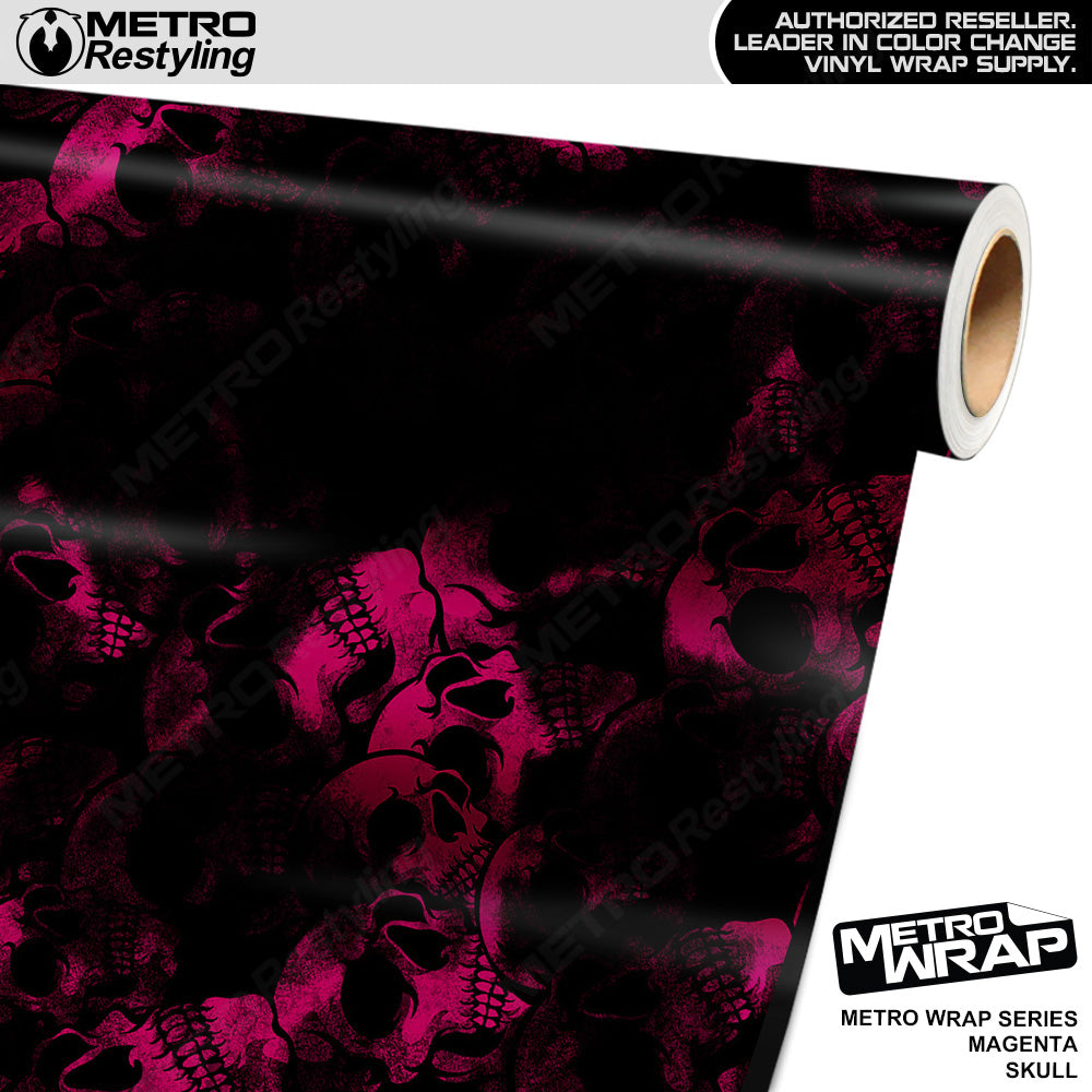 Metro Wrap Skull Magenta Vinyl Film