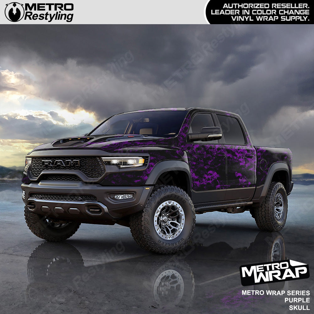 Metro Wrap Skull Purple Truck Wrap