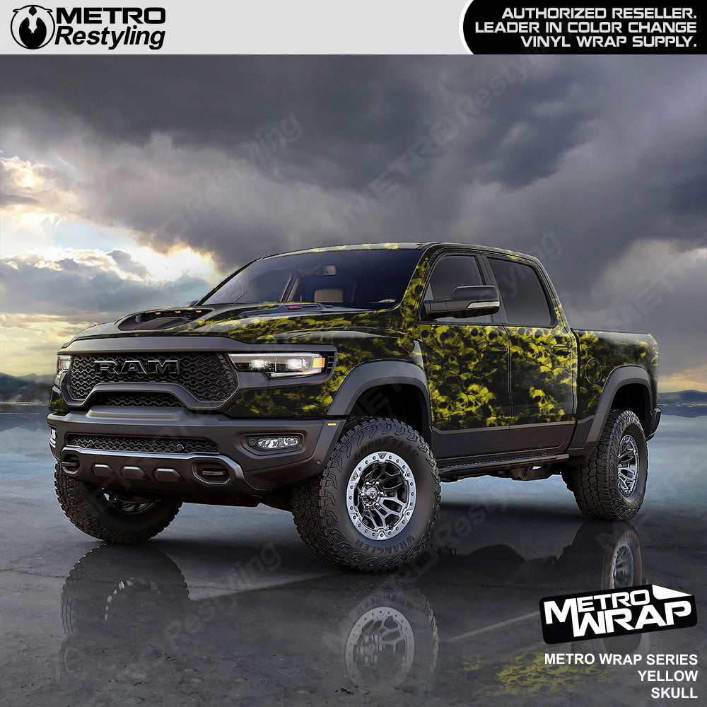 Metro Wrap Skull Yellow Truck Wrap