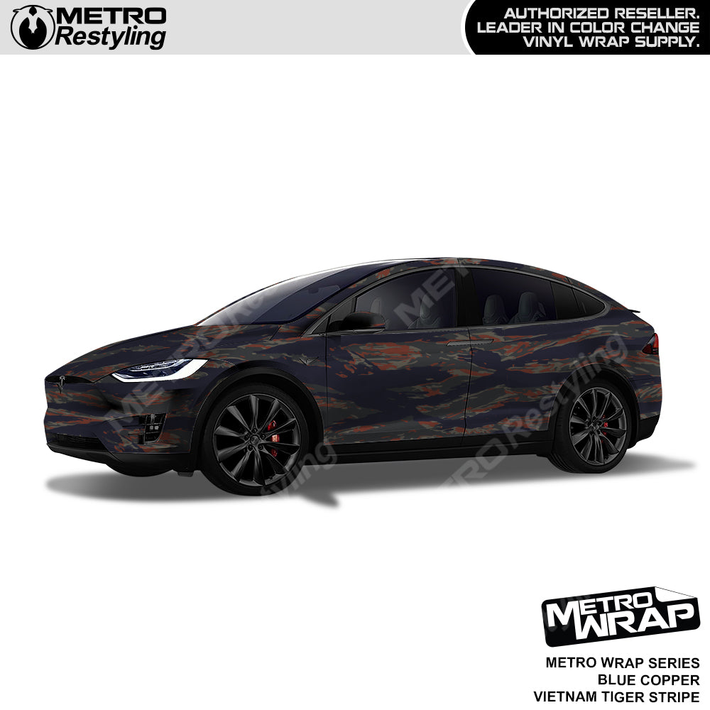 Vietnam Tiger Stripe Blue Copper Car Wrap