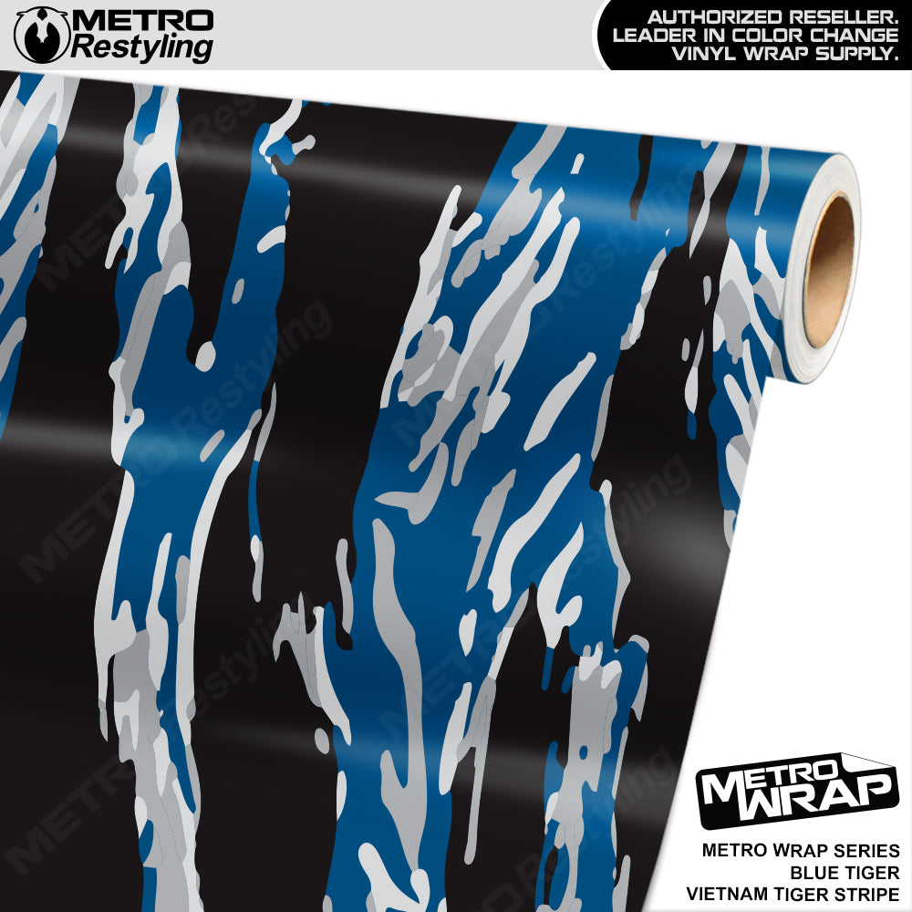 Metro Wrap Vietnam Tiger Stripe Blue Tiger Vinyl Film