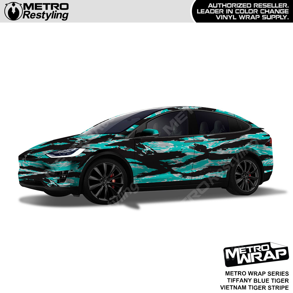 Vietnam Tiger Stripe Tiffany Blue Tiger Car Wrap