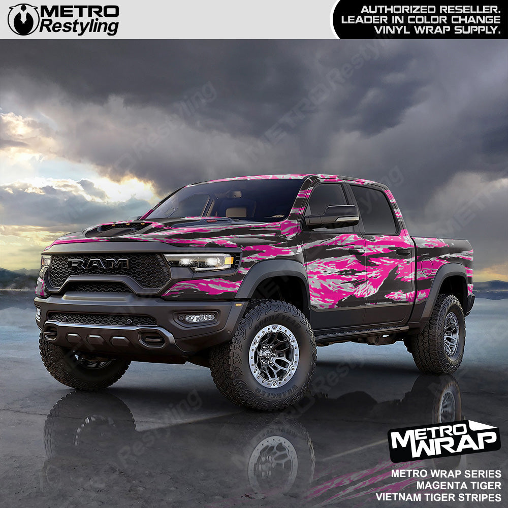 Vietnam Tiger Stripe Magenta Tiger Truck Wrap