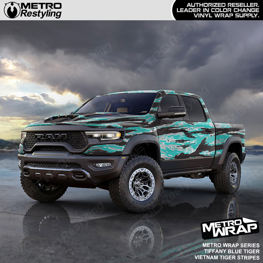 Vietnam Tiger Stripe Tiffany Blue Tiger Truck Wrap