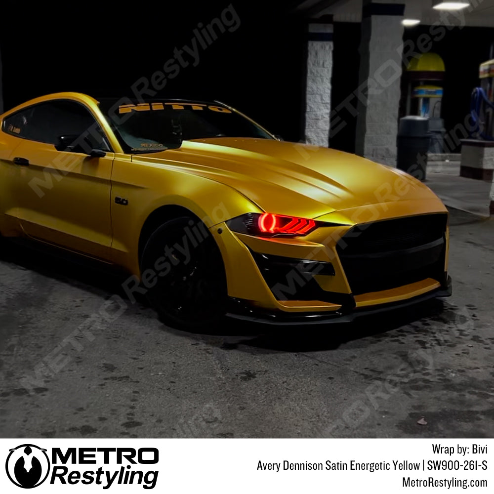 satin yellow mustang