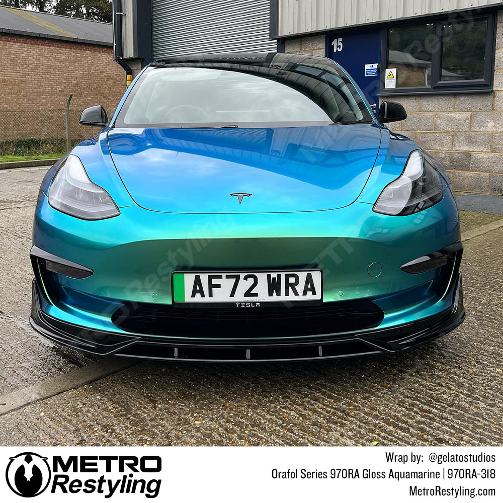 Tesla aquamarine wrap