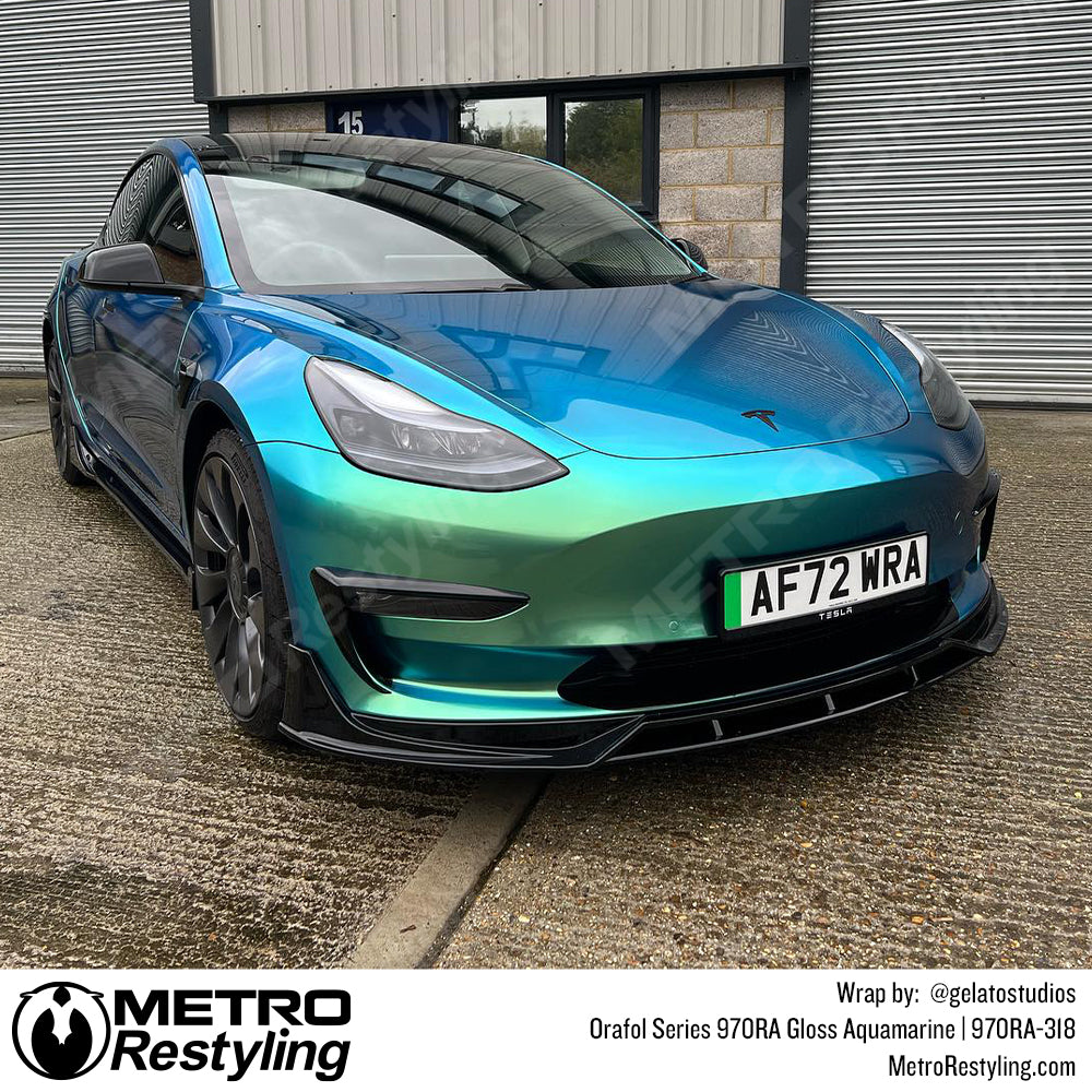 Tesla aquamarine wrap