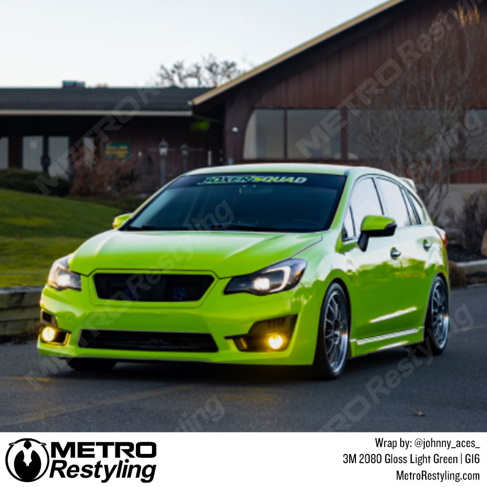 Subaru all green vinyl wrap