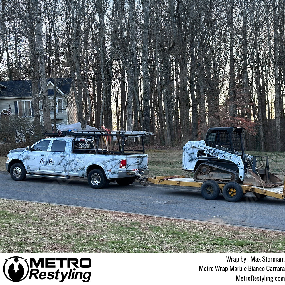 marble white truck wrap
