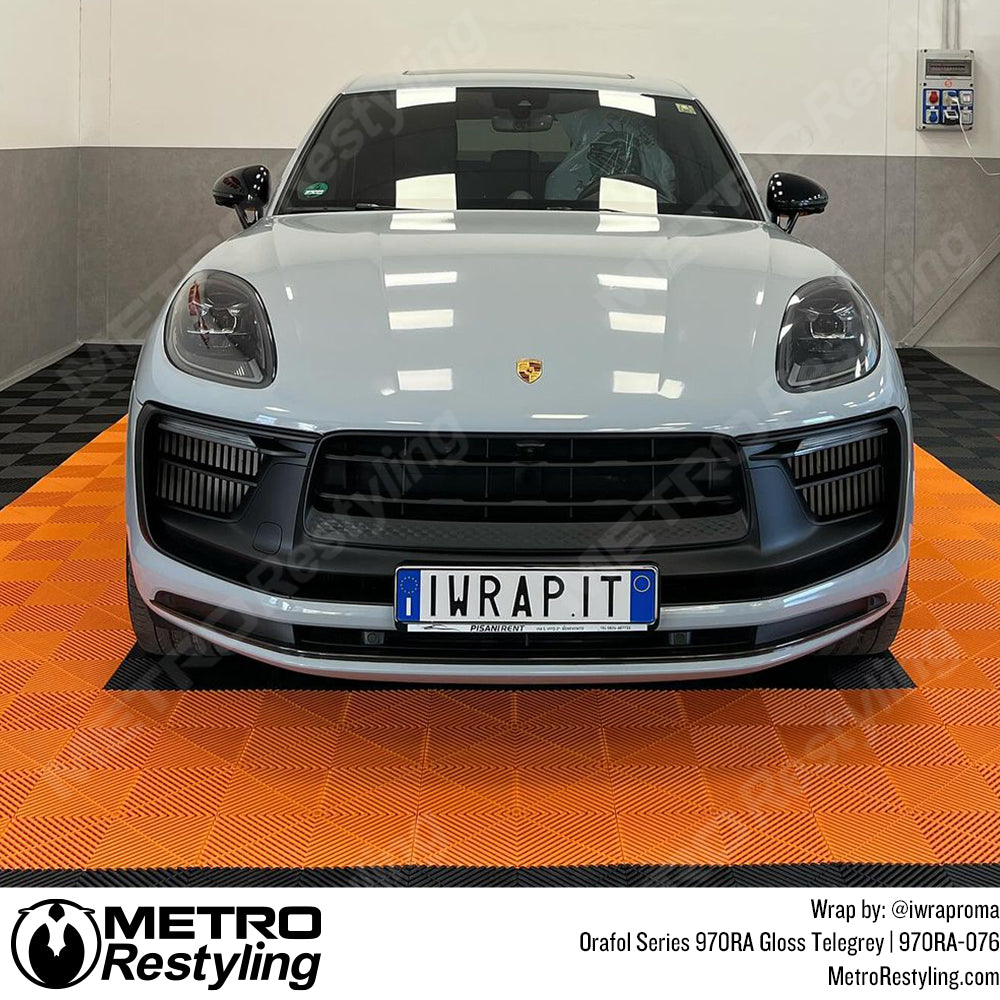 grey porsche vinyl wrap