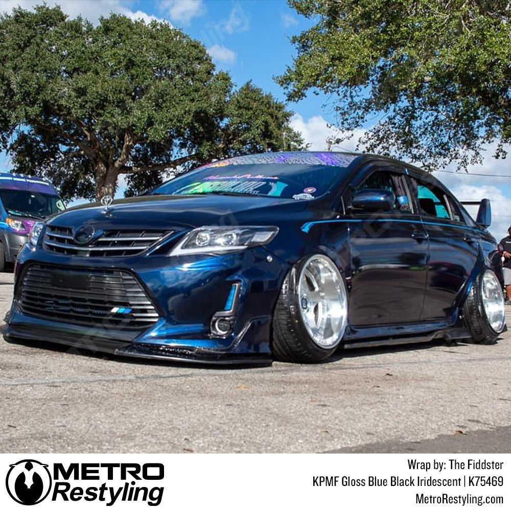 Gloss Blue Black vinyl wrap