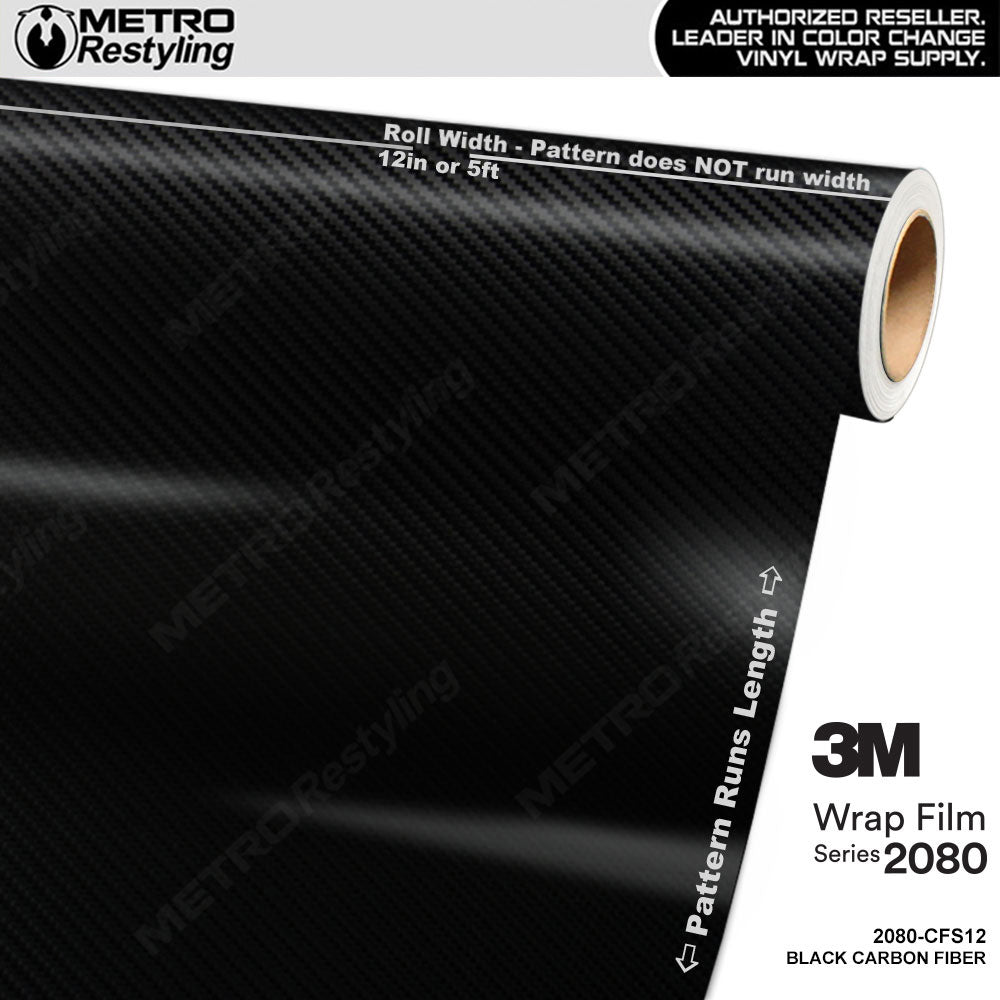 3M 2080 Black Carbon Fiber Vinyl Wrap