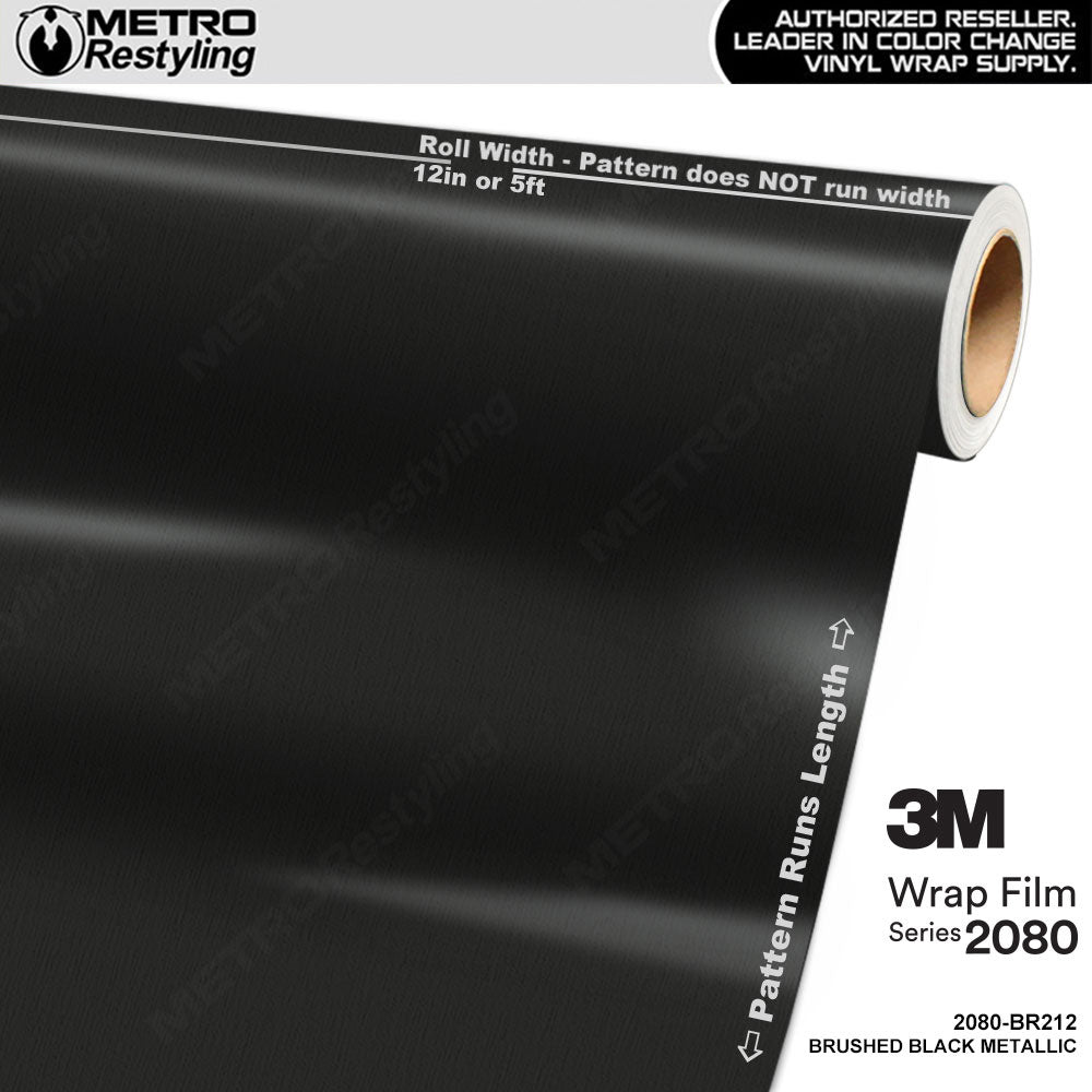 Rwraps™ Brushed Aluminum Vinyl Wrap Film - Black
