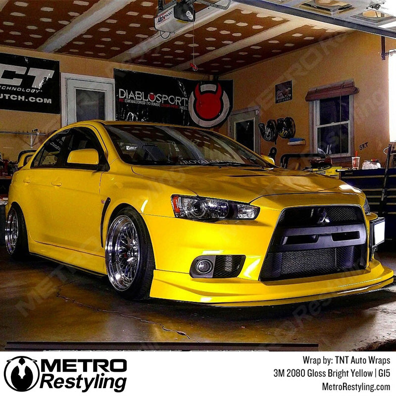 Bright Yellow Car Wrap