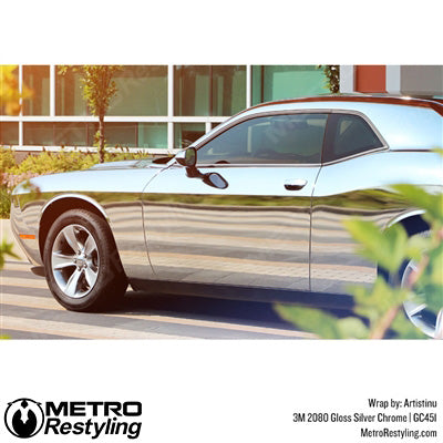 3M 2080 Gloss Silver Chrome Vinyl Wrap