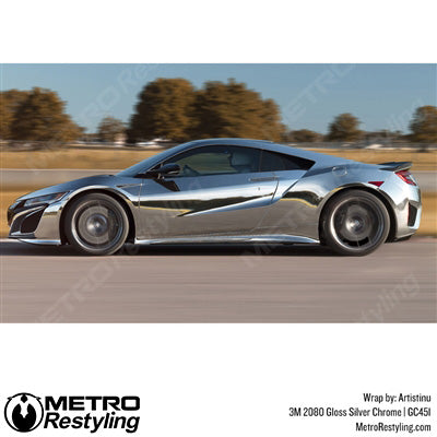 3M 2080 Gloss Silver Chrome Vinyl Wrap