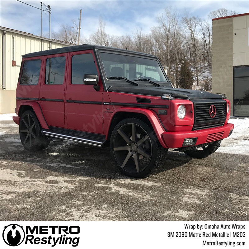 Matte Red Metallic Mercedes Wrap