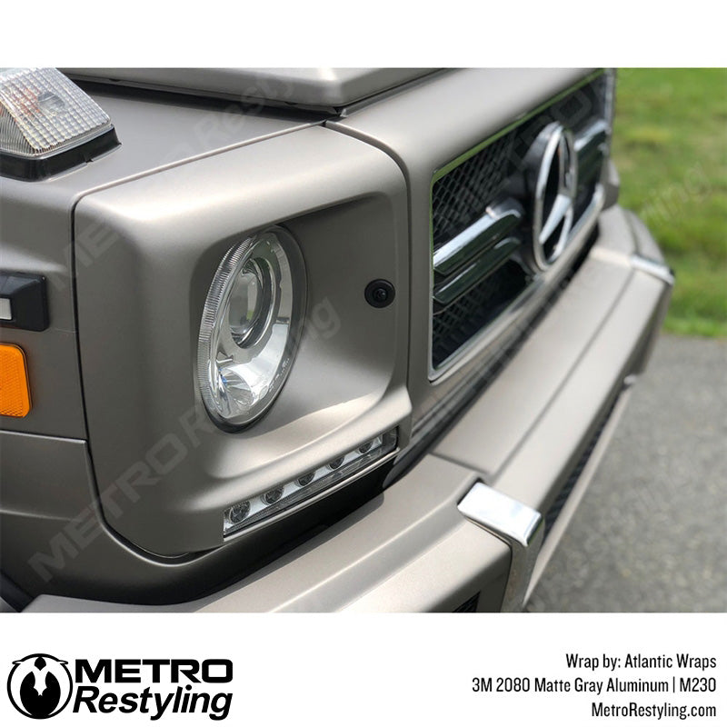 Matte Gray Aluminum Mercedes Wrap