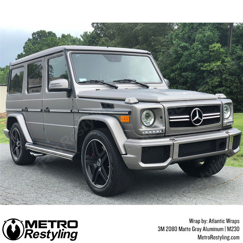 Mercedes Matte Gray Aluminum Vinyl Wrap
